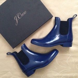 🆕 J. Crew Chelsea Navy Rain Boots Size 6